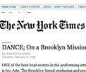 NY Times - DANCE; On a Brooklyn Mission To Be a Good Neighbor